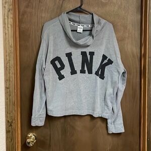 Victorias Secret Pink Pullover Hoodie Sweatshirt Cowl Neck Medium